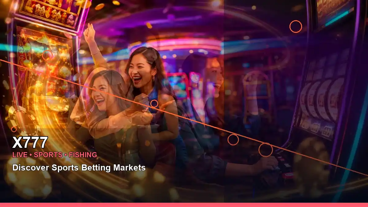 Promotional casino-style artwork showing an adult Filipina host beside colourful reels